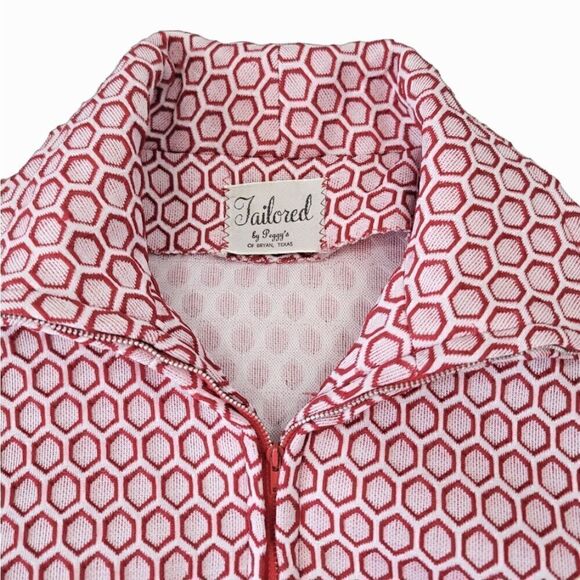 NEW Vintage 60's Handmade Red Geometric Mod Sleeveless Mini Dress Modern Sz M - Picture 7 of 9